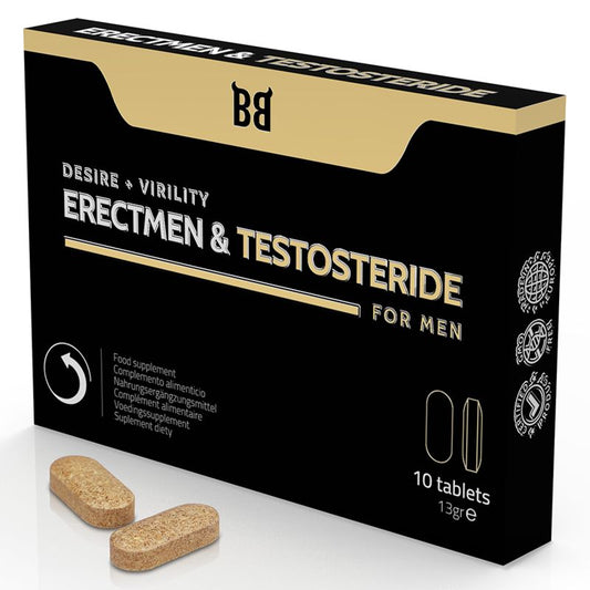 Blackbull By Spartan Erectmen & Testosteride Potencia Y Testosterona Para Hombre 10 Cápsulas 