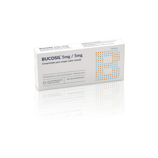 Bucosil 5 mg/5 mg 20 Comprimidos para Chupar Sabor Naranja