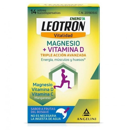 Leotron Vitalidad Magnesio + Vitamina D, 14 sticks