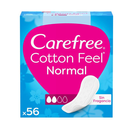 Carefree Cotton Feel Normal Sin Fragancia 56Uds