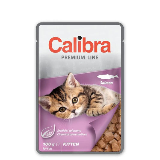 Calibra Gatos Kitten Pouch Salmon Caja 24X100Gr