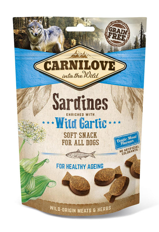 Carnilove Canine Snack Semi Humedo Sardinas Ajo Caja 10X200G snack para perros