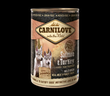 Carnilove Canine Puppy Salmon Pavo Caja 6X400Gr comida húmeda para perros