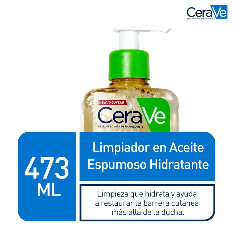 Cerave Aceite Limpiador Espumoso Hidratante, 473 ml