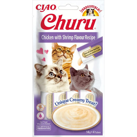 Churu Gato Receta De Pollo Con Camaron 4X14G