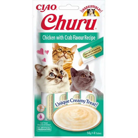 Churu Gato Receta De Pollo Con Cangrejo 4X14Gr