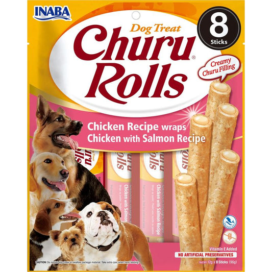 Churu Dog Rolls Receta De Pollo Con Salmon 8X12Gr 