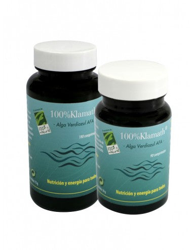 Cien Por Cien Natural Alga Klamath (Alga Verdiazul Afa)  90 Comprimidos 
