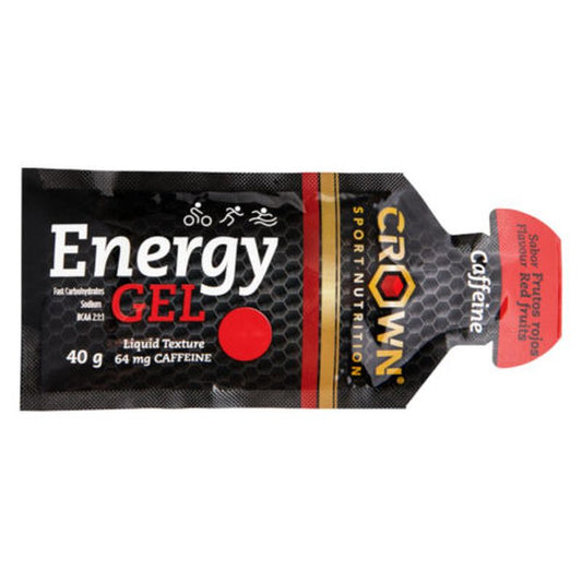 Crown Sport Nutrition Energy Gel Frutos Rojos + Cafeína , 1 x  40 gr