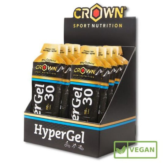 Crown Sport Nutrition  Hypergel 30 (Hydro) Neutro + Cafeína  , 10 x 75 gr