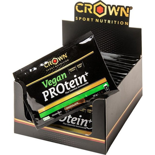 Crown Sport Nutrition Vegan Protein+ Chocolate Monodosis , 18 x 30  gr