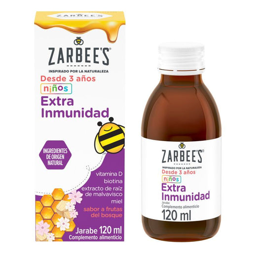 Zarbee'S Jarabe Niños Extra Inmunidad Con Miel, Extracto De Raiz De Malvavisco Y Vitamina D , 120 ml