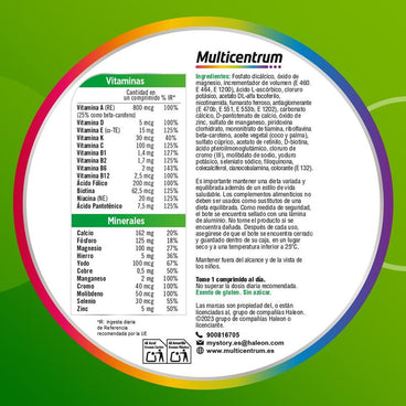 Multicentrum Complemento Alimenticio multivitamínico para adultos, 30 comprimidos
