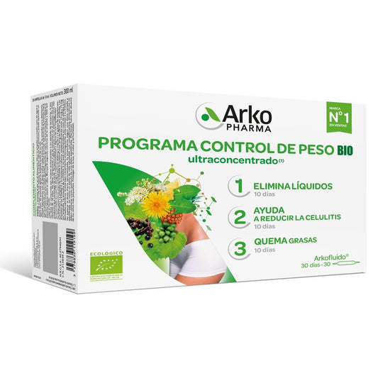 Arkopharma Arkofluido Programa Control De Peso Bio, 30 ampollas