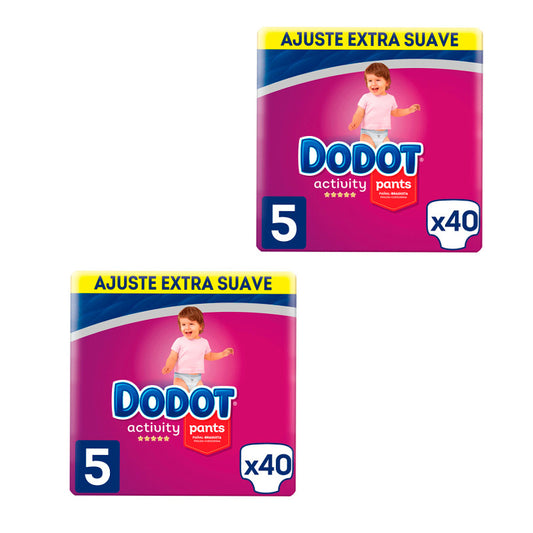 Dodot Pack 2 X Pants Activity Extra Jumbo Pack Talla 5 (11-16 Kg), 40 unidades