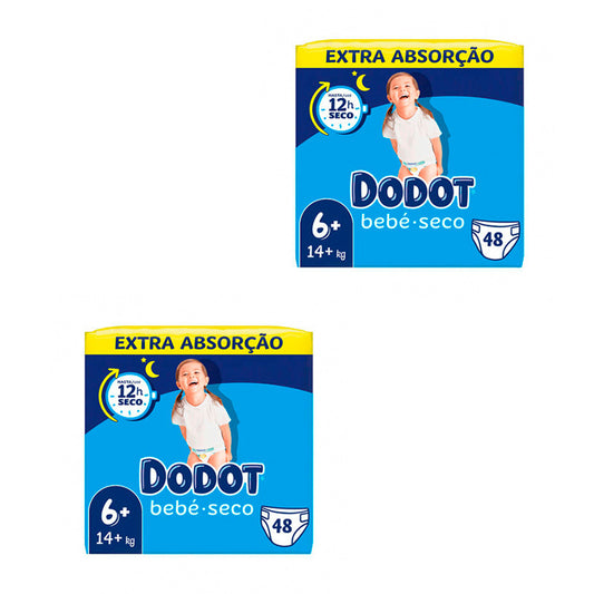Dodot Pack 2 X Mainline Extra Jumbo Pack Talla 6+ (+14 Kg), 48 Unidades