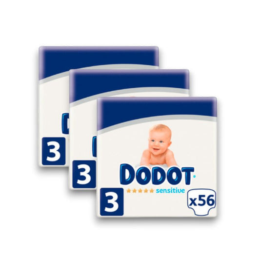 Dodot Pack 3 X Sensitive Value Pack Talla 3 (6-10 Kg), 168 Unidades