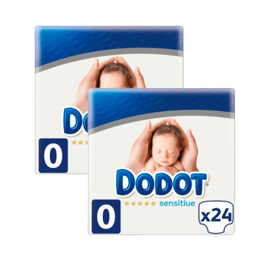 Dodot Pack 2 X Sensitive Recién Nacido Talla 0 - 48 Unidades