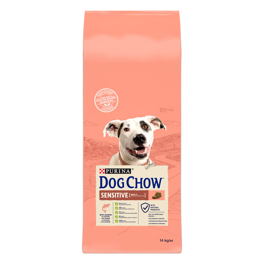 Dog Chow Canine Adult Sensitive Salmon 14Kg, pienso para perros