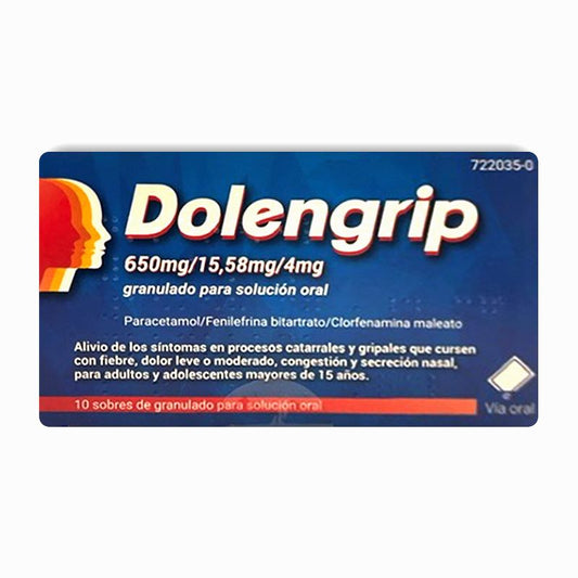 Dolengrip , 650 mg/15,58 mg/4 mg 10 sobres granulado para solución oral