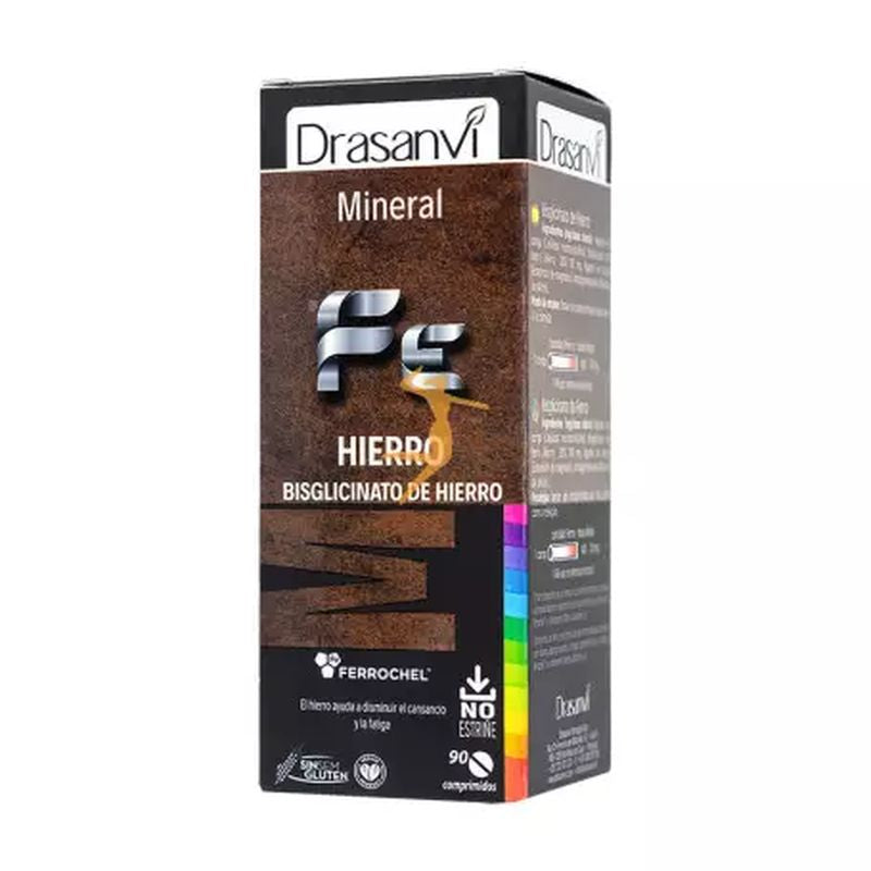 Drasanvi Mineral Bisglicinato Hierro Ferrochel , 90 comprimidos