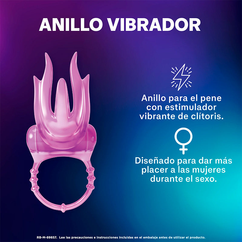 Durex Pack Lubricante Sabor y Aroma Fresa + Anillo Vibrador Intense Orgasmic Diablillo