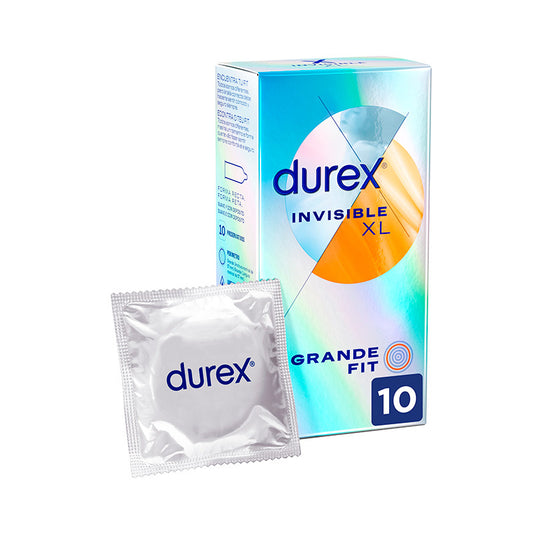 Durex Preservativos Invisible Ultra Fino, 10 unidades talla XL