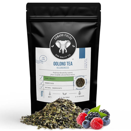 Edward Fields Tea Té Azul Oolong Ecológico A Granel Con Frutos Rojos 50 Tazas , 100 gr