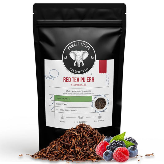 Edward Fields Tea Té Rojo Pu Erh  Ecológico A Granel Con Frutos Rojos 50 Tazas , 100 gr