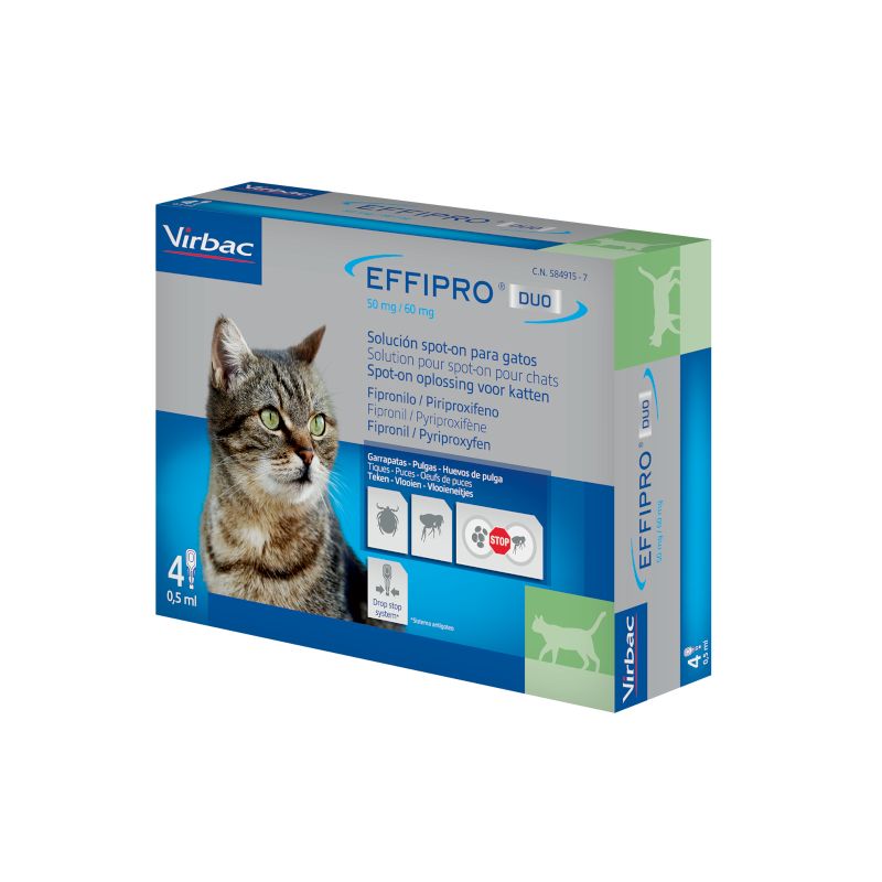 Effipro Duo Spot-On Gatos, 4 Pipetas