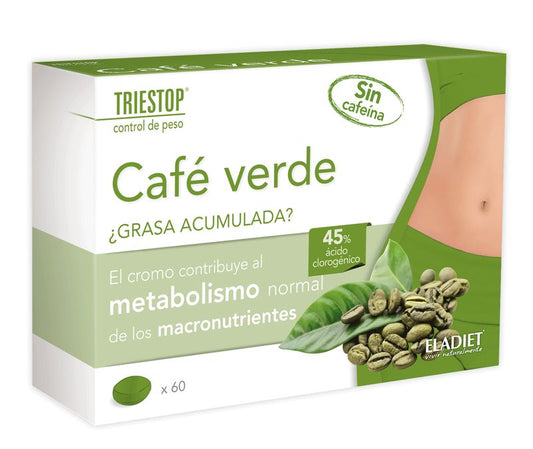 Eladiet Triestop Cafe Verde Sin Cafeina, 60 Comrpimidos      