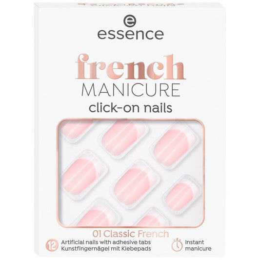 Essence Uñas Artificiales Click-On French Manicure 01, 12 unidades