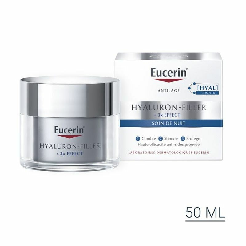 Eucerin Hyaluron-Filler Crema Triple Efecto X3 Noche, Repuesto , 50 ml