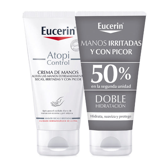 Eucerin Duplo Crema de Manos Atopic Control, 2X75 ml