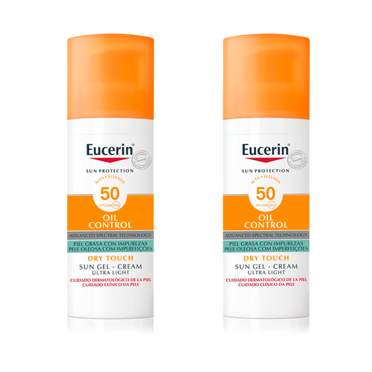Pack Eucerin Oil Control Dry Touch Sun Gel SPF 50+, 2x50 ml