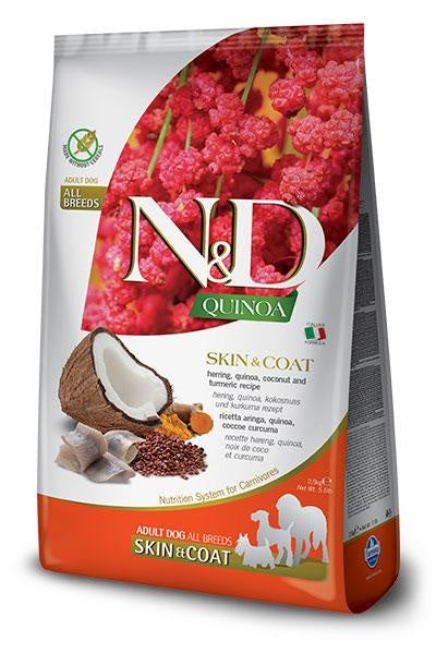 Farmina N&D Dog Quinoa Skin Coat Arenque 2,5Kg, pienso para perros