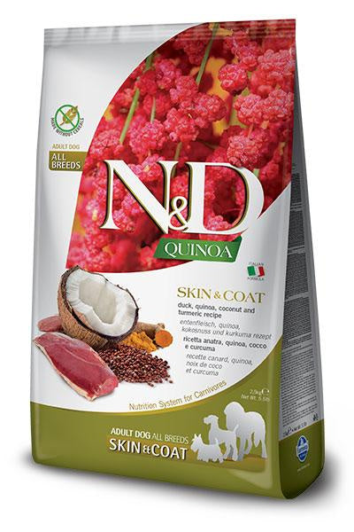 Farmina N&D Dog Quinoa Skin Coat Pato 2,5Kg, pienso para perros
