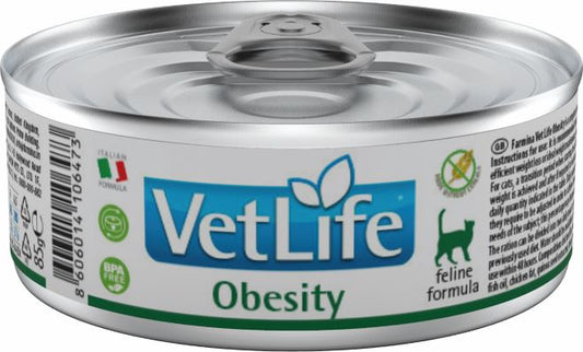Farmina Vet Life Natural Diet Cat Obesity 12X85Gr, comida húmeda para gatos