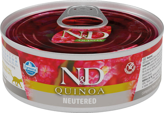 Farmina N&D Cat Quinoa Neutered Caja 24X80Gr, comida húmeda para gatos