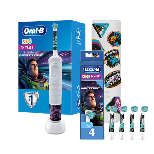 Oral-B Kids Cepillo Eléctrico De Lightyear + Recambio Lightyear, 4 Unidades