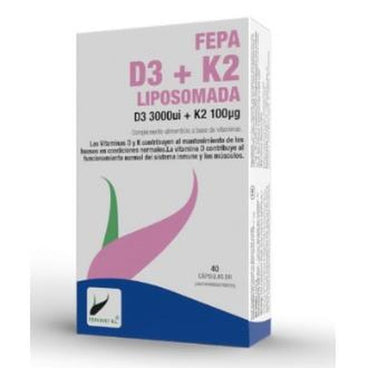 Fepadiet Fepa-Vitamina D3+K2 Liposomado 40 Cápsulas