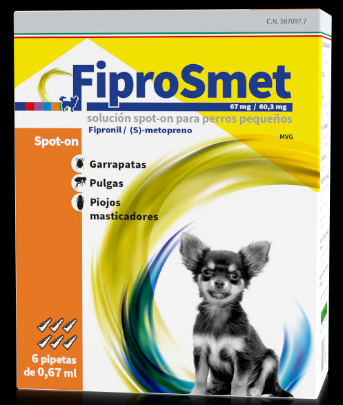 Fiprosmet Perros Pequeños 6 Pipetas 0,67 ml