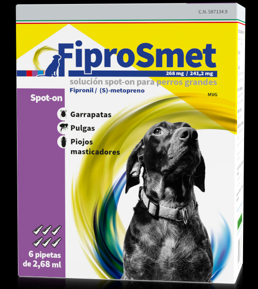 Fiprosmet Perros Grandes 2,68 ml, 6 Pipetas
