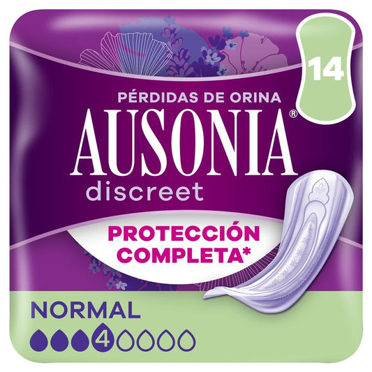 Ausonia Discreet Compresas Para Pérdidas De Orina Para Mujer Normal, 14 Unidades