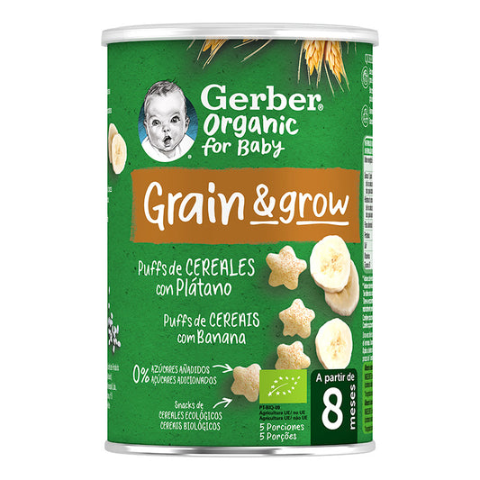 Gerber Organic Puff Cereales con Plátano