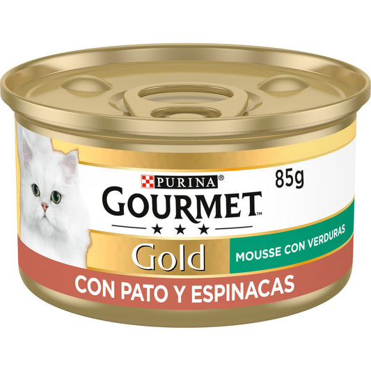 Gourmet Gold Mousse Pato Espinaca Caja 24X85Gr, comida húmeda para gatos