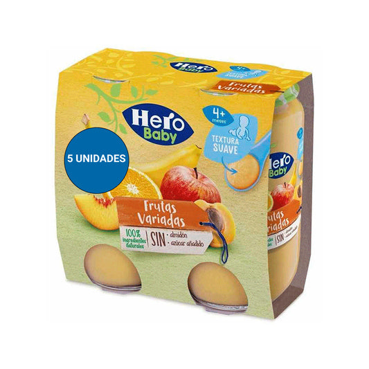 5 X Hero Baby Tarritos Frutas Variadas, 2 X 235 Gr