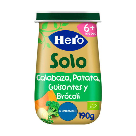 Hero Baby Solo Tarrito De Crema Calabazas Y Patatas 6x190 Gr, +6 Meses