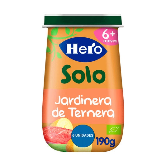 Hero Baby Solo Tarrito De Crema De Jardinera De Ternera 6x190 Gr, +6 Meses