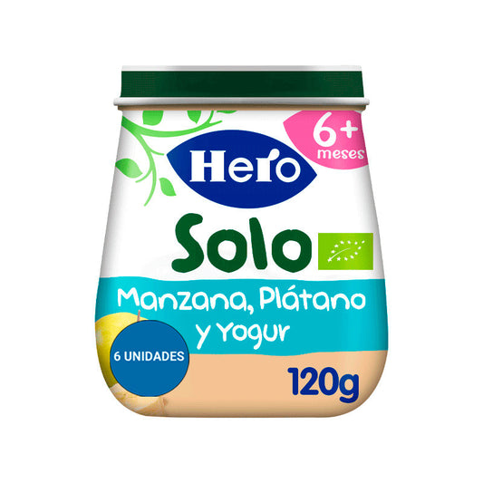 Hero Baby Manzana Plátano Yogur Eco Solo, 6x120 Gr